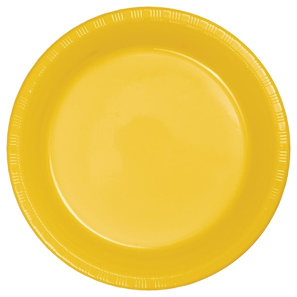 Touch Of Color School Bus Yellow Plastic Banquet Plates, 10", 240PK 28102131 - main